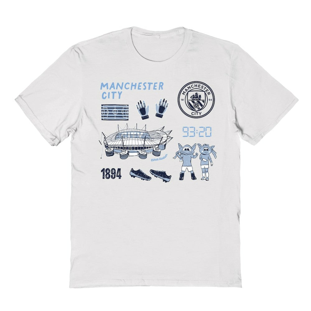 Manchester City Vive La Fete Youth Impressions Icons T-Shirt White - FIFA World CUP