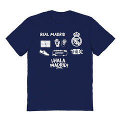Real Madrid Vive La Fete Youth Impressions Icons T-Shirt Navy - FIFA World CUP