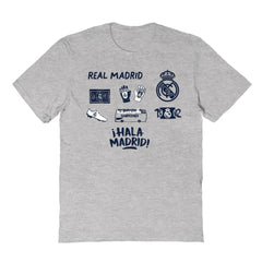 Real Madrid Vive La Fete Youth Impressions Icons T-Shirt Gray - FIFA World CUP