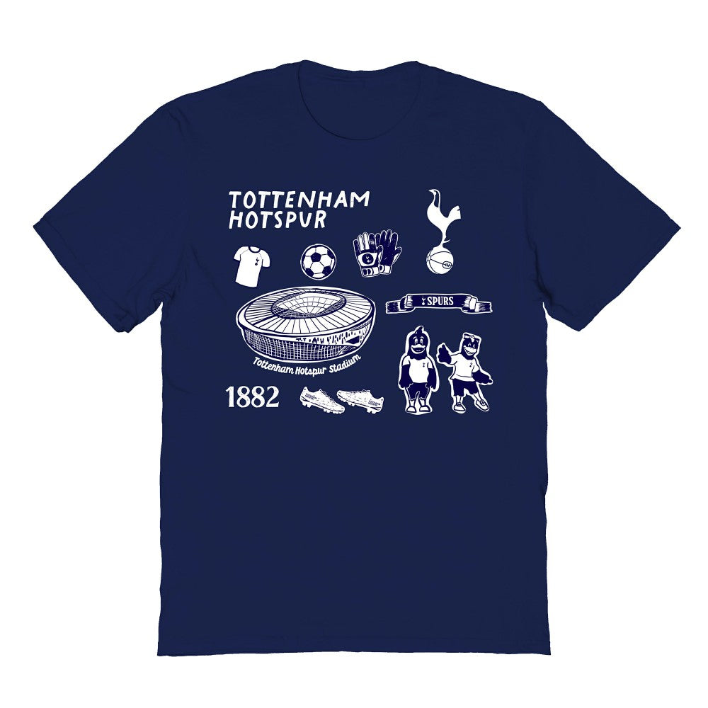 Tottenham Hotspur Vive La Fete Youth Impressions Icons T-Shirt Navy - FIFA World CUP