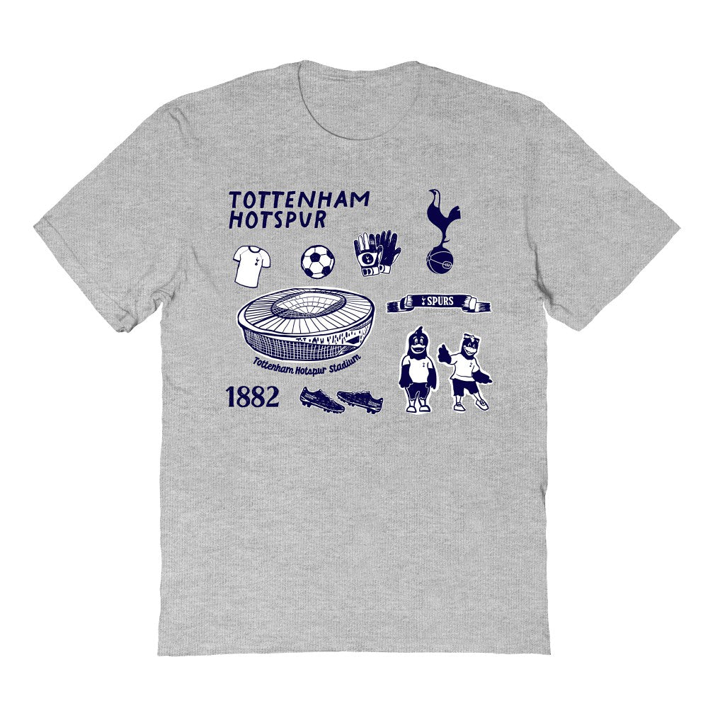 Tottenham Hotspur Vive La Fete Youth Impressions Icons T-Shirt Gray - FIFA World CUP