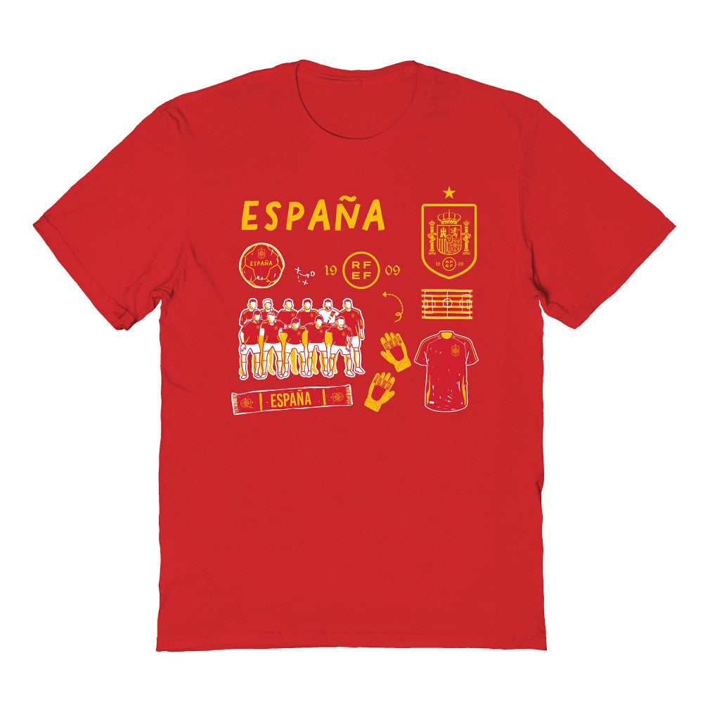 Spain National Team Vive La Fete Youth Impressions Icons T-Shirt Red - FIFA World CUP