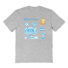 Argentina National Team Vive La Fete Youth Impressions Icons T-Shirt Gray - FIFA World CUP