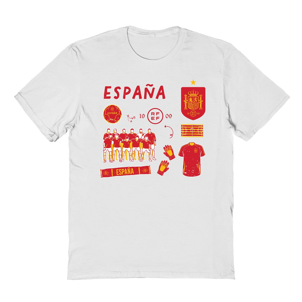 Spain National Team Vive La Fete Youth Impressions Icons T-Shirt White - FIFA World CUP