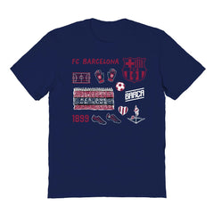Barcelona Vive La Fete Youth Impressions Icons T-Shirt Navy - FIFA World CUP