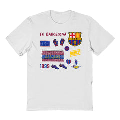 Barcelona Vive La Fete Youth Impressions Icons T-Shirt White - FIFA World CUP