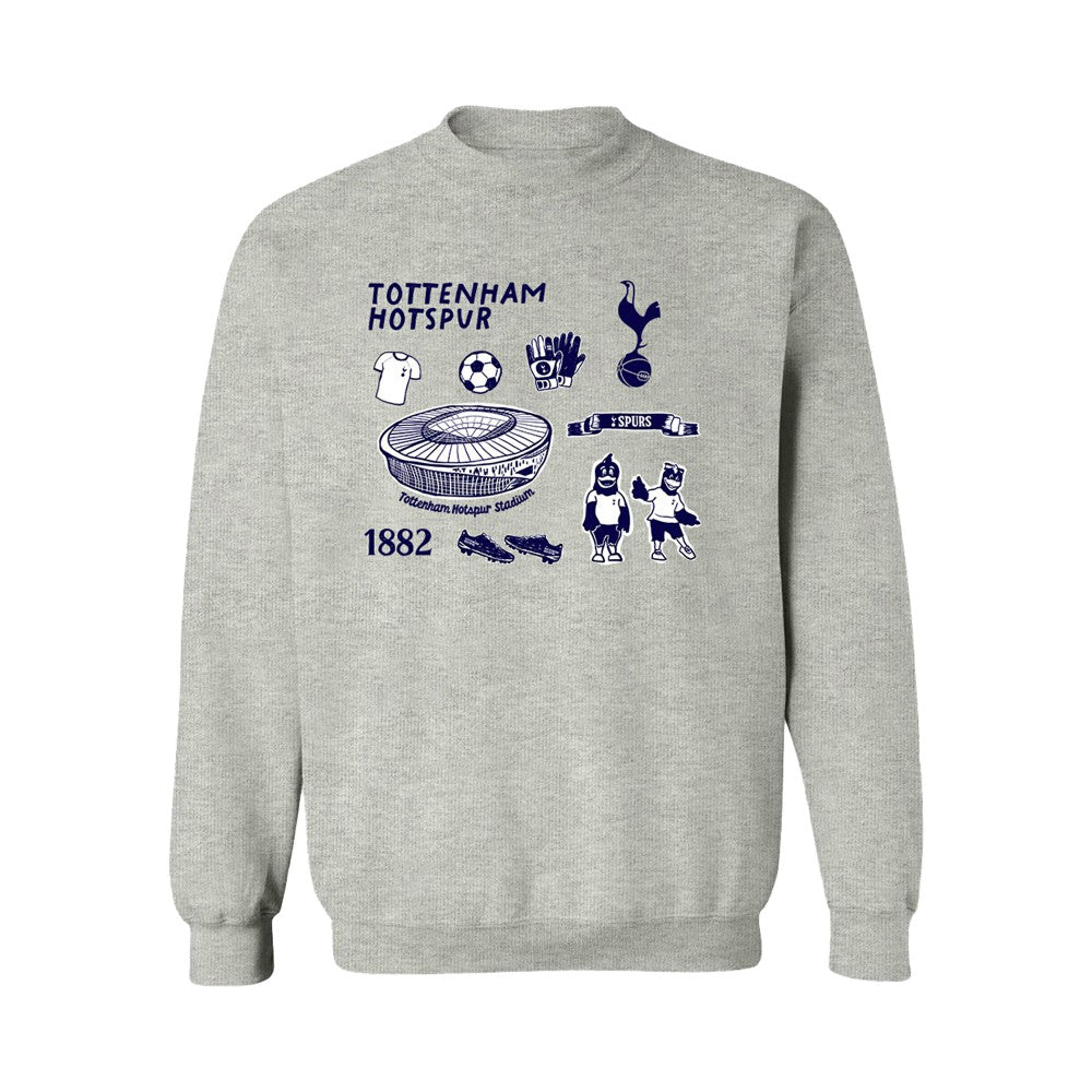 Tottenham Hotspur Vive La Fete Women's Impressions Icons Sweatshirt Gray - FIFA World CUP