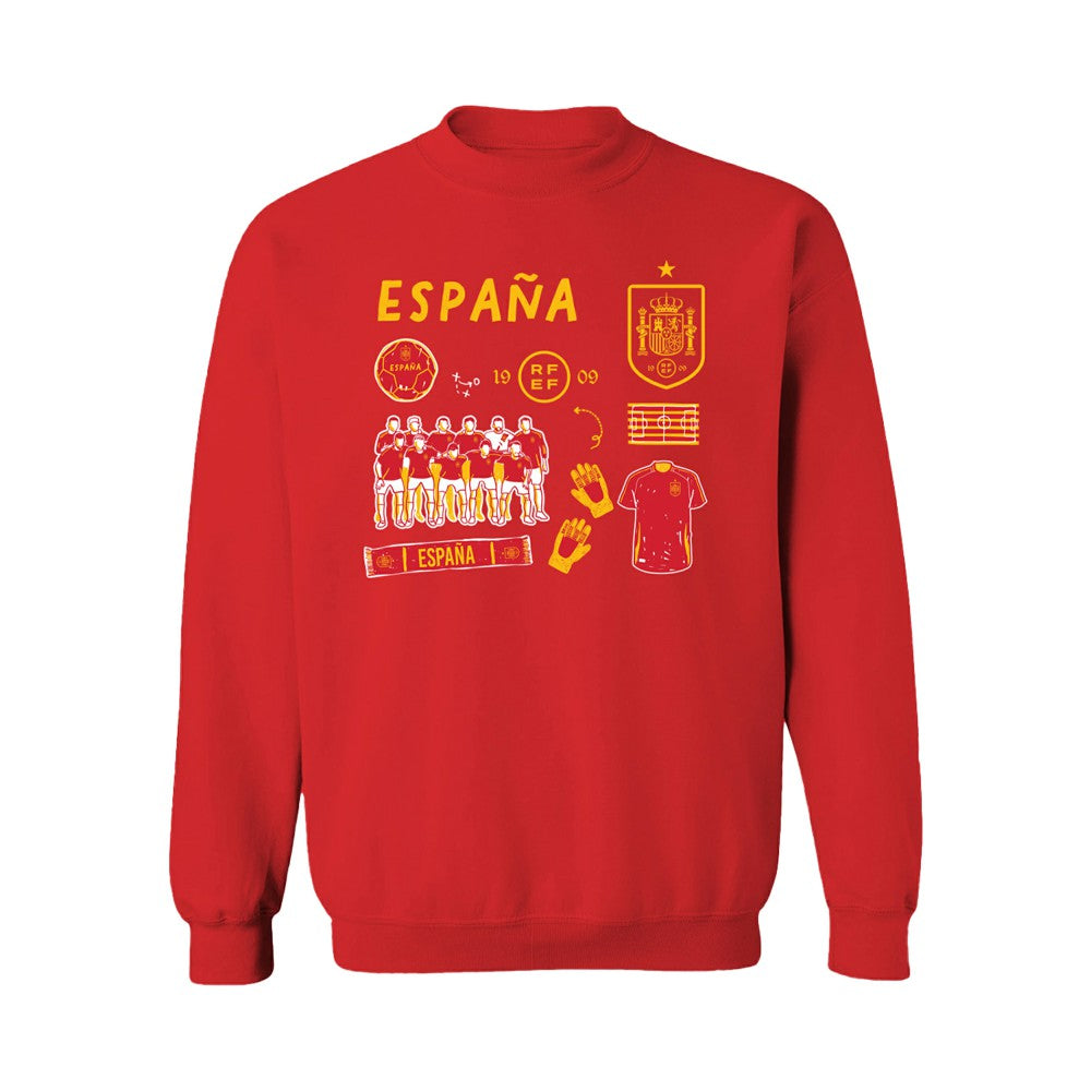 Spain National Team Vive La Fete Women's Impressions Icons Sweatshirt Red - FIFA World CUP