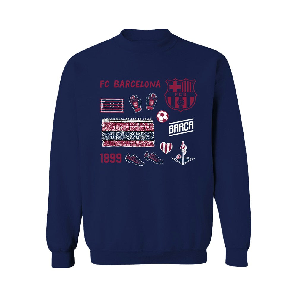 Barcelona Vive La Fete Women's Impressions Icons Sweatshirt Navy - FIFA World CUP