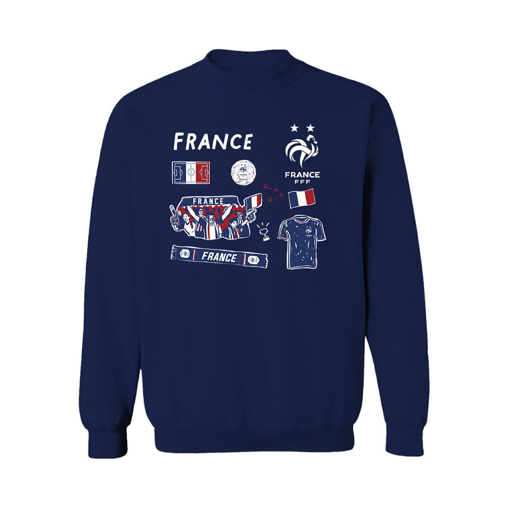 France National Team Vive La Fete Women's Impressions Icons Sweatshirt Navy - FIFA World CUP