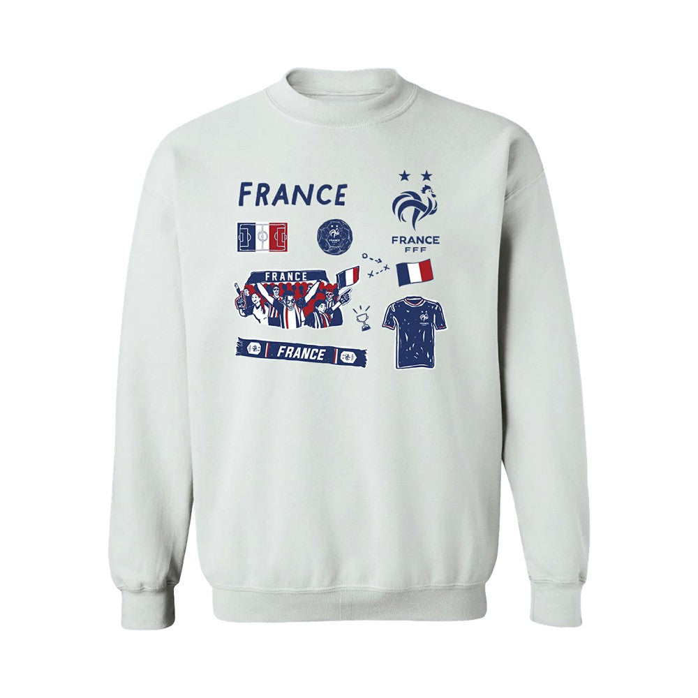 France National Team Vive La Fete Women's Impressions Icons Sweatshirt White - FIFA World CUP