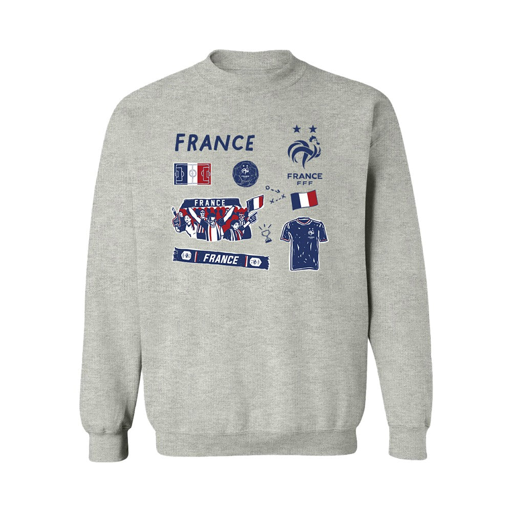 France National Team Vive La Fete Women's Impressions Icons Sweatshirt Gray - FIFA World CUP