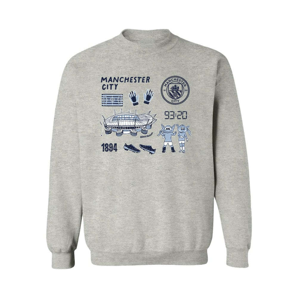 Manchester City Vive La Fete Women's Impressions Icons Sweatshirt Gray - FIFA World CUP