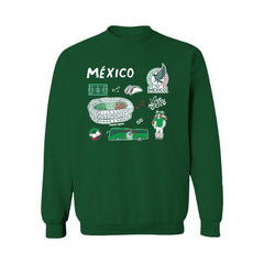 Mexico National Team Vive La Fete Women's Impressions Icons Sweatshirt Green - FIFA World CUP