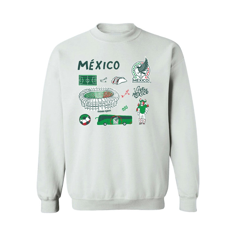 Mexico National Team Vive La Fete Women's Impressions Icons Sweatshirt White - FIFA World CUP