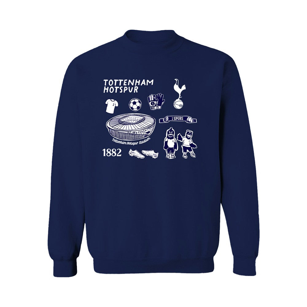 Tottenham Hotspur Vive La Fete Women's Impressions Icons Sweatshirt Navy - FIFA World CUP