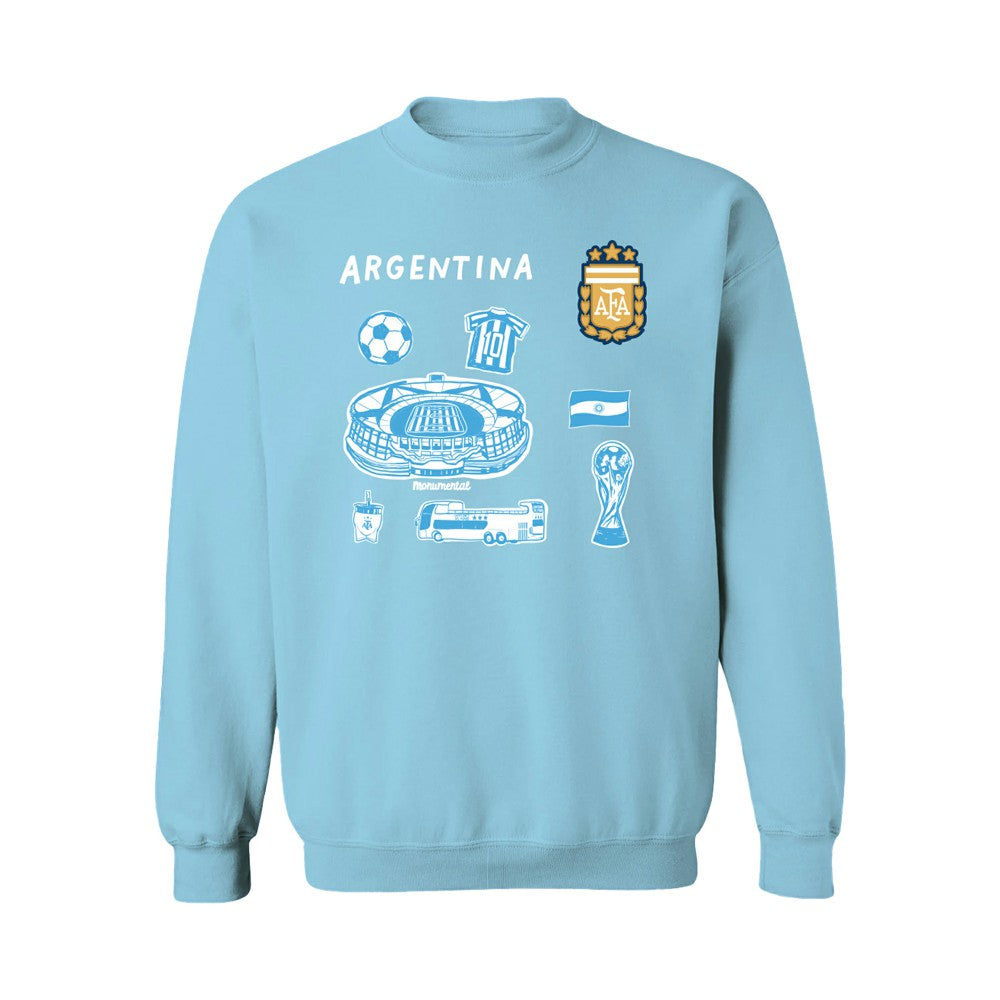 Argentina National Team Vive La Fete Women's Impressions Icons Sweatshirt Light Blue - FIFA World CUP
