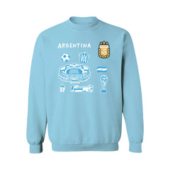 Argentina National Team Vive La Fete Women's Impressions Icons Sweatshirt Light Blue - FIFA World CUP