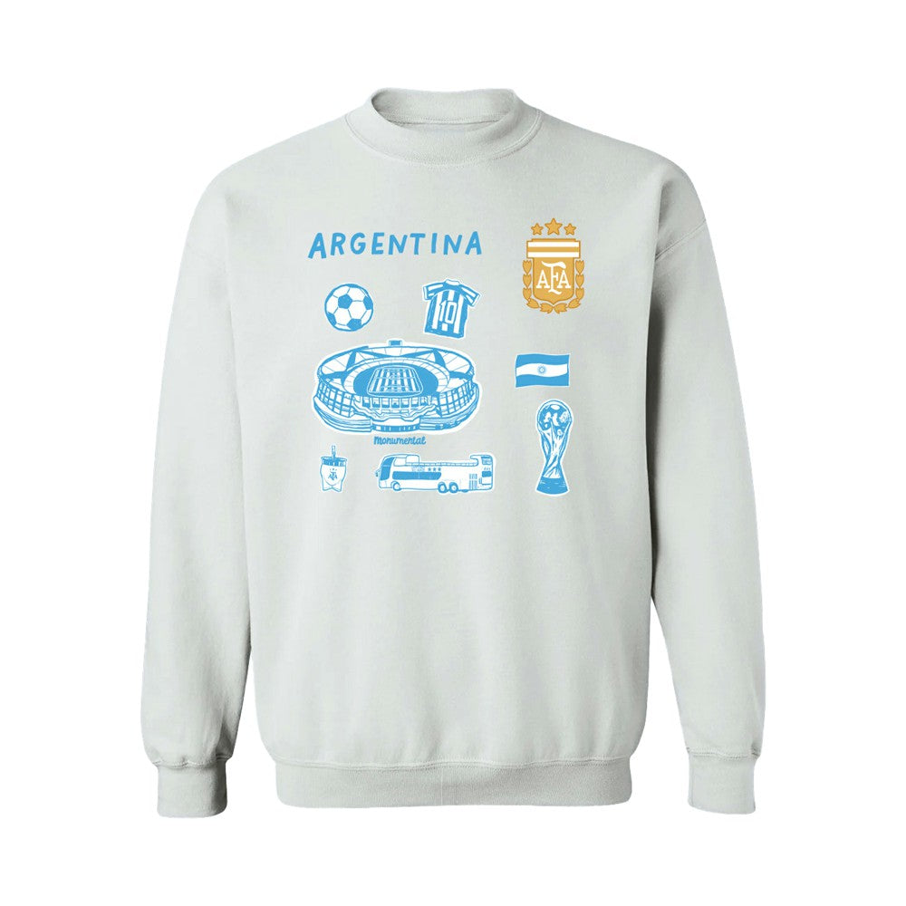 Argentina National Team Vive La Fete Women's Impressions Icons Sweatshirt White - FIFA World CUP