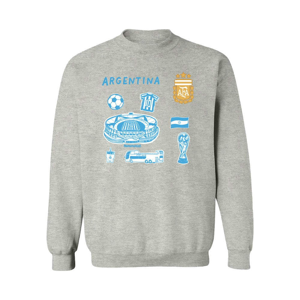 Argentina National Team Vive La Fete Women's Impressions Icons Sweatshirt Gray - FIFA World CUP