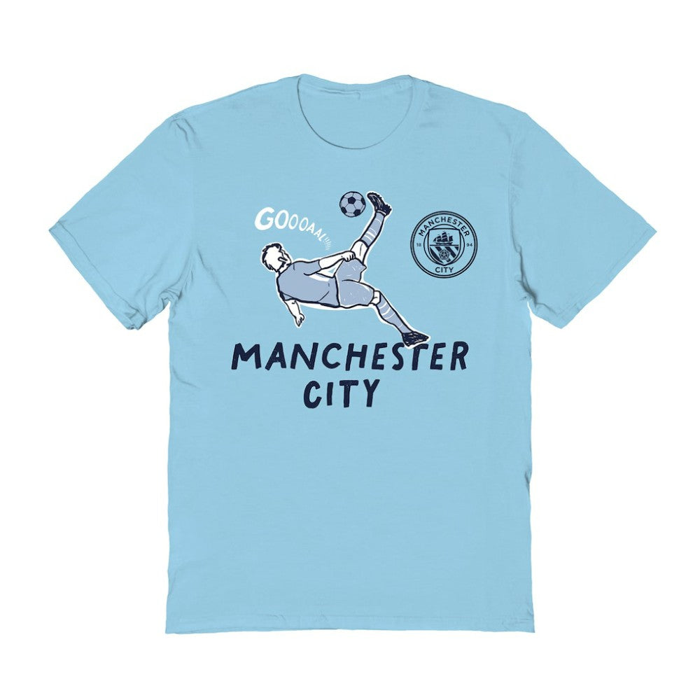Manchester City Vive La Fete Women's Chilena Style T-Shirt Light Blue - FIFA World CUP