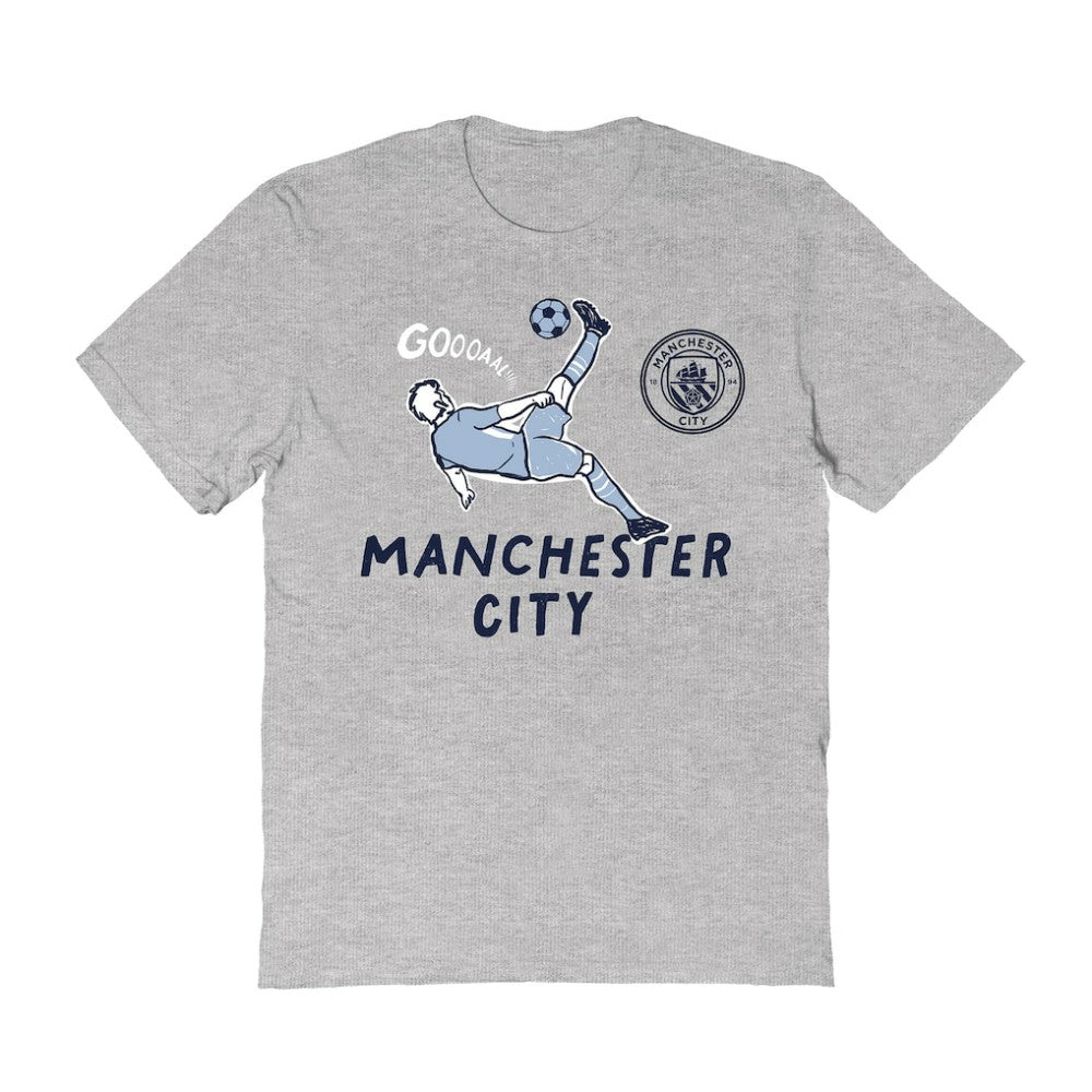 Manchester City Vive La Fete Women's Chilena Style T-Shirt Gray - FIFA World CUP