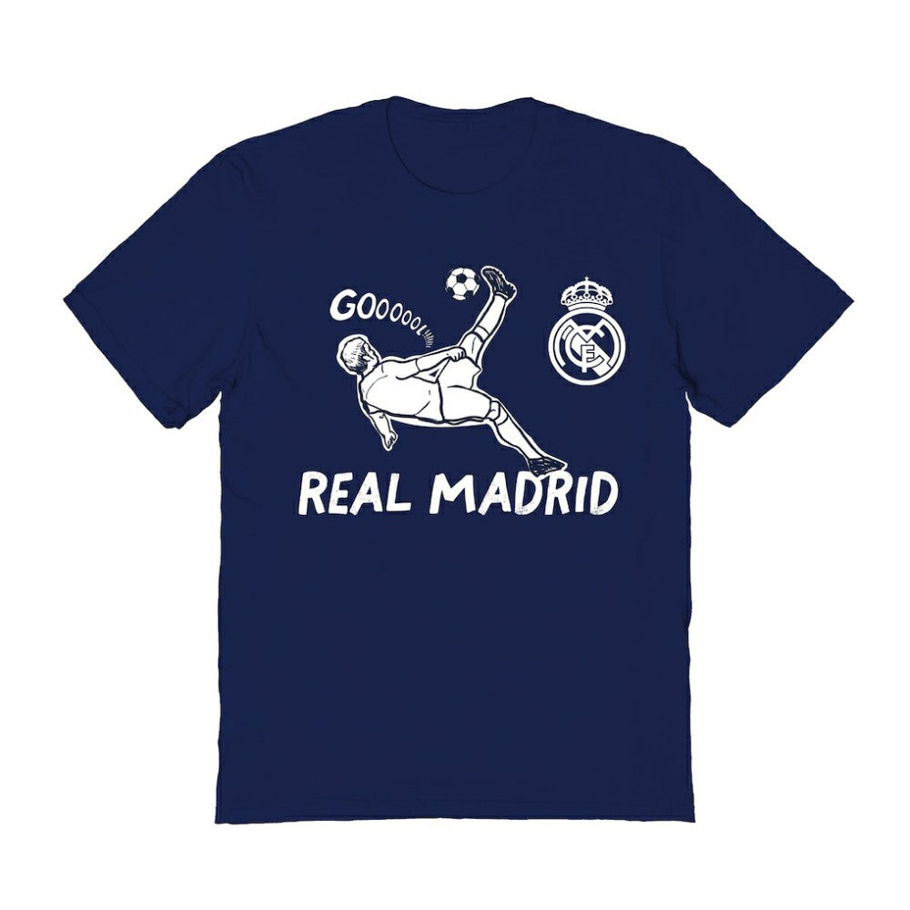 Real Madrid Vive La Fete Women's Chilena Style T-Shirt Navy - FIFA World CUP