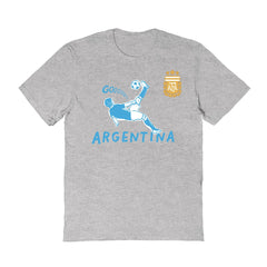Argentina National Team Vive La Fete Women's Chilena Style T-Shirt Gray - FIFA World CUP