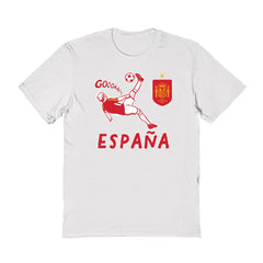 Spain National Team Vive La Fete Women's Chilena Style T-Shirt White - FIFA World CUP