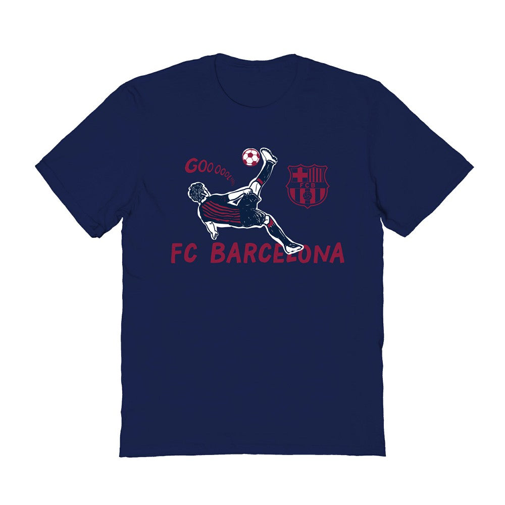 Barcelona Vive La Fete Women's Chilena Style T-Shirt Navy - FIFA World CUP