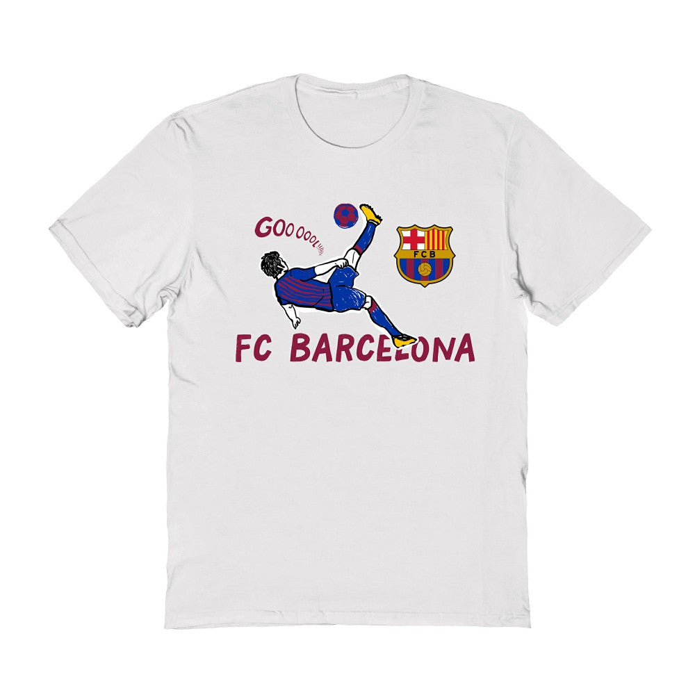 Barcelona Vive La Fete Women's Chilena Style T-Shirt White - FIFA World CUP