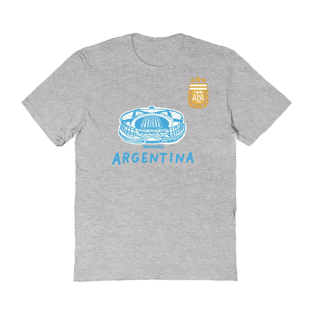 Argentina National Team Vive La Fete Women's Stadium Style T-Shirt Gray - FIFA World CUP