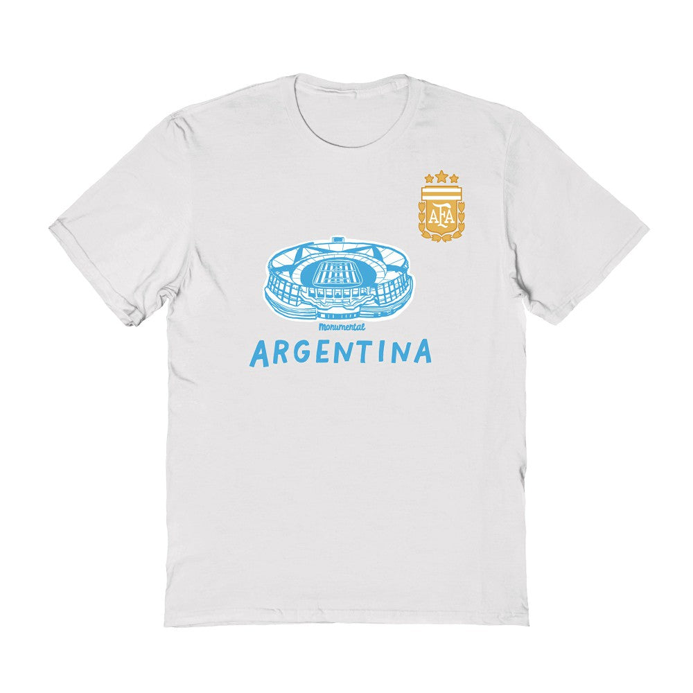 Argentina National Team Vive La Fete Women's Stadium Style T-Shirt White - FIFA World CUP
