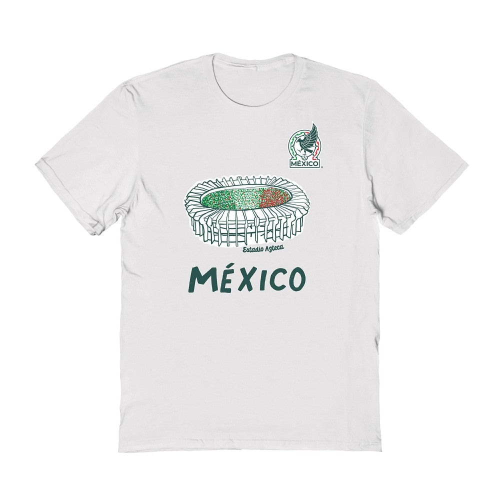 Mexico National Team Vive La Fete Women's Stadium Style T-Shirt White - FIFA World CUP