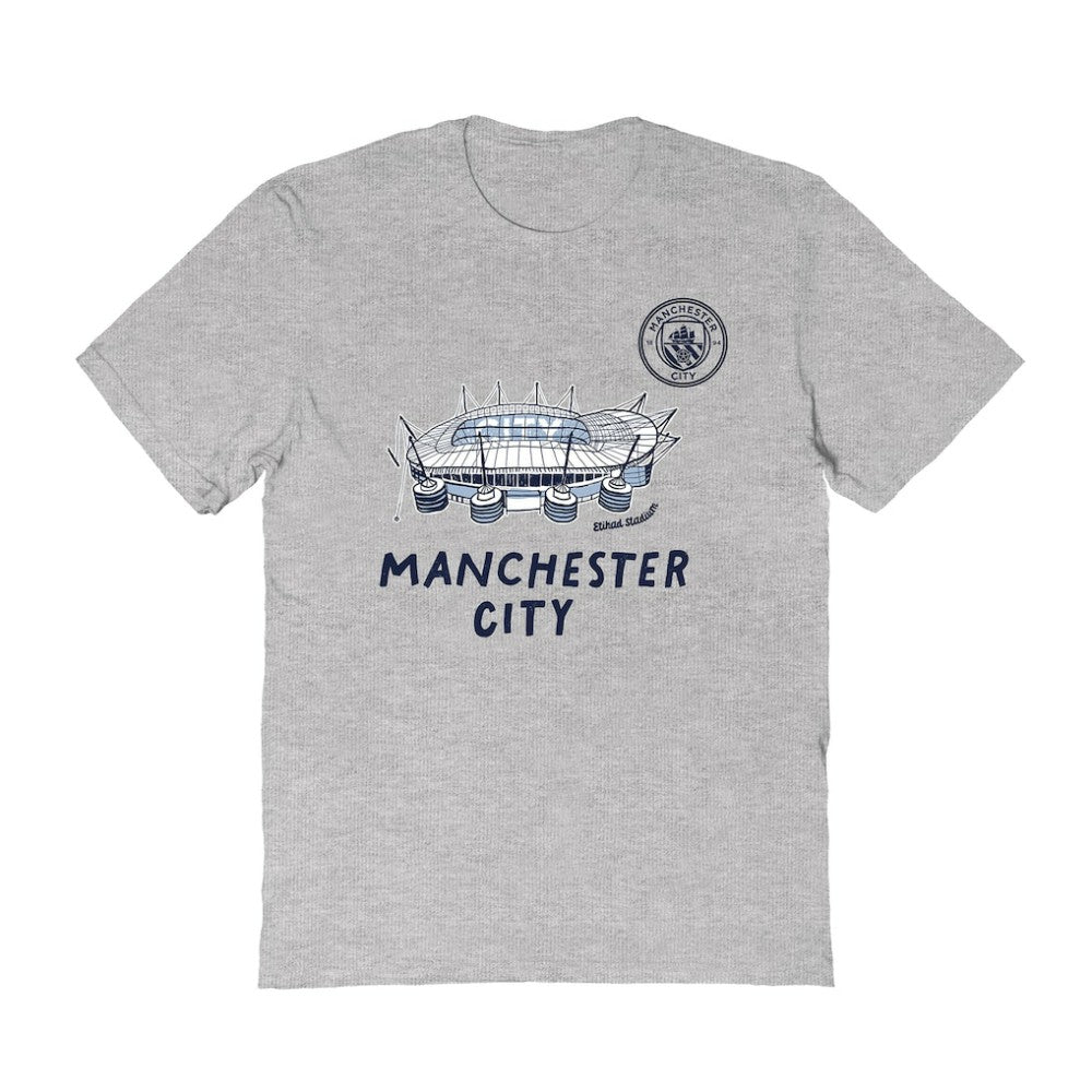 Manchester City Vive La Fete Women's Stadium Style T-Shirt Gray - FIFA World CUP