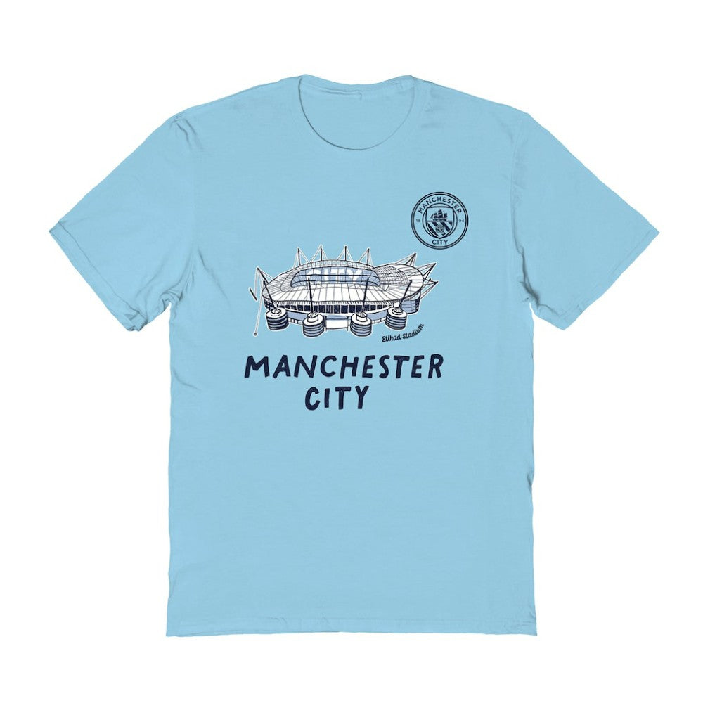 Manchester City Vive La Fete Women's Stadium Style T-Shirt Light Blue - FIFA World CUP