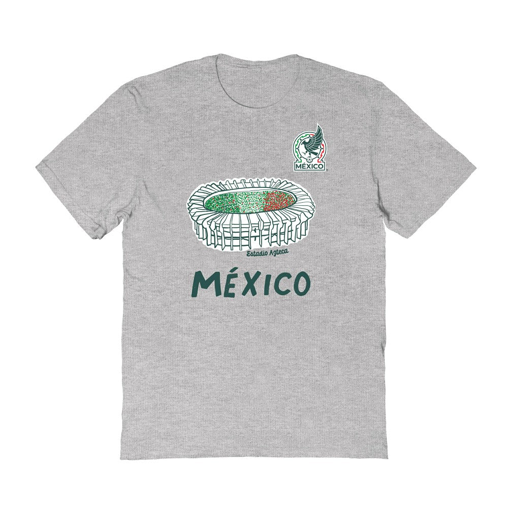 Mexico National Team Vive La Fete Women's Stadium Style T-Shirt Gray - FIFA World CUP