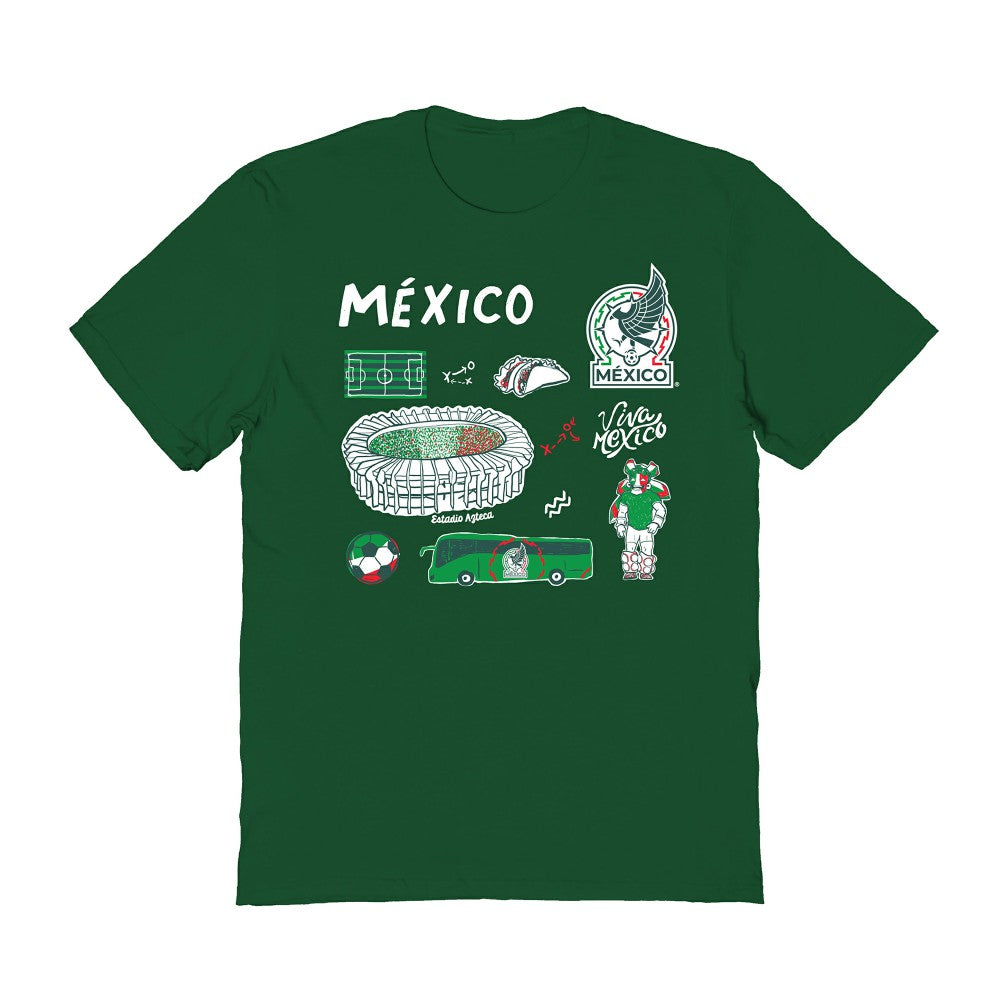Mexico National Team Vive La Fete Women's Impressions Icons T-Shirt Green - FIFA World CUP