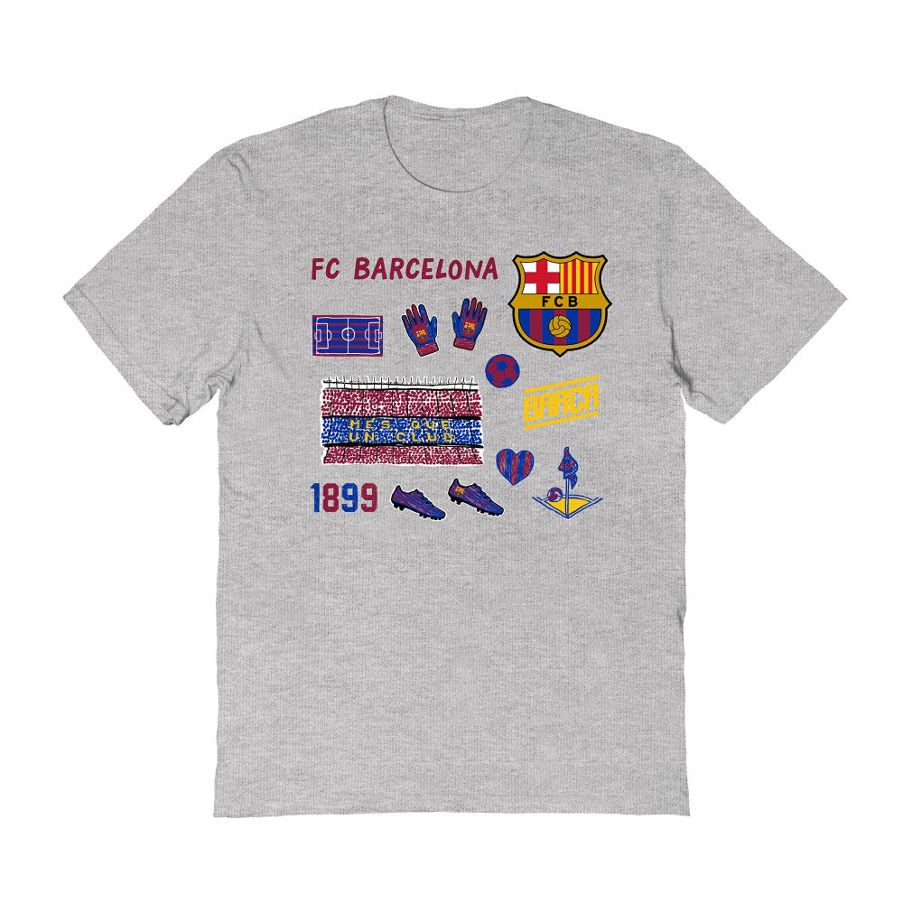 Barcelona Vive La Fete Women's Impressions Icons T-Shirt Gray - FIFA World CUP