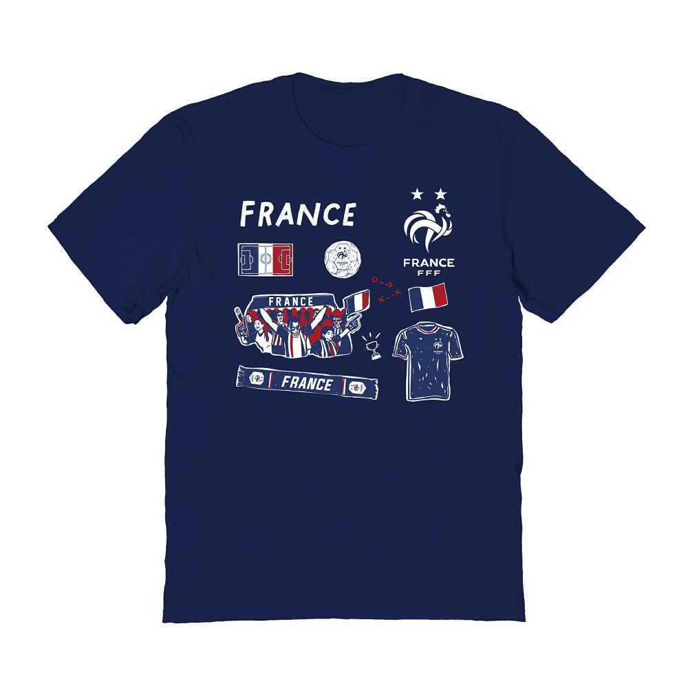 France National Team Vive La Fete Women's Impressions Icons T-Shirt Navy - FIFA World CUP
