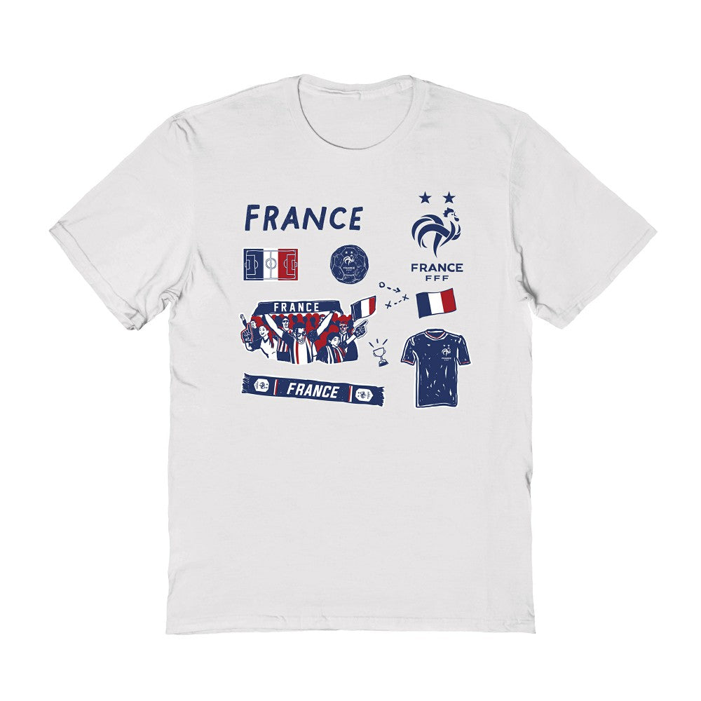 France National Team Vive La Fete Women's Impressions Icons T-Shirt White - FIFA World CUP