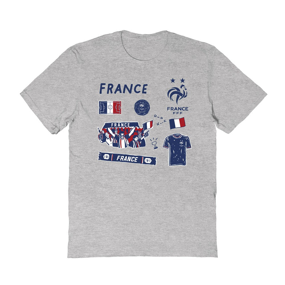 France National Team Vive La Fete Women's Impressions Icons T-Shirt Gray - FIFA World CUP