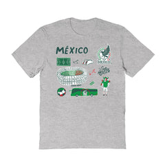 Mexico National Team Vive La Fete Women's Impressions Icons T-Shirt Gray - FIFA World CUP