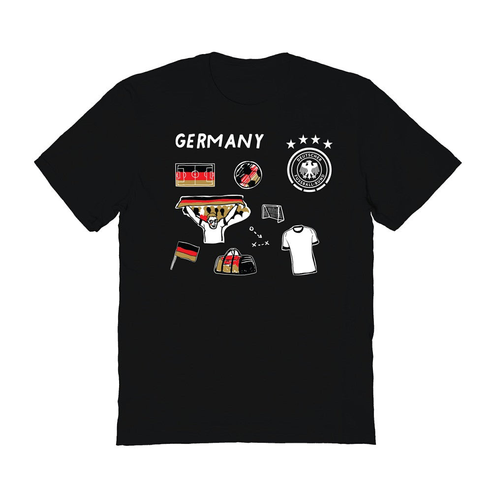 Germany National Team Vive La Fete Women's Impressions Icons T-Shirt Black - FIFA World CUP