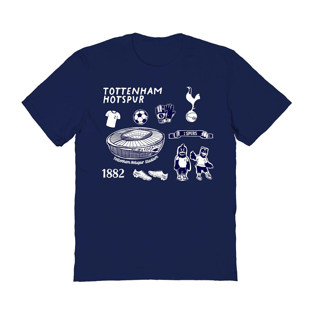 Tottenham Hotspur Vive La Fete Women's Impressions Icons T-Shirt Navy - FIFA World CUP