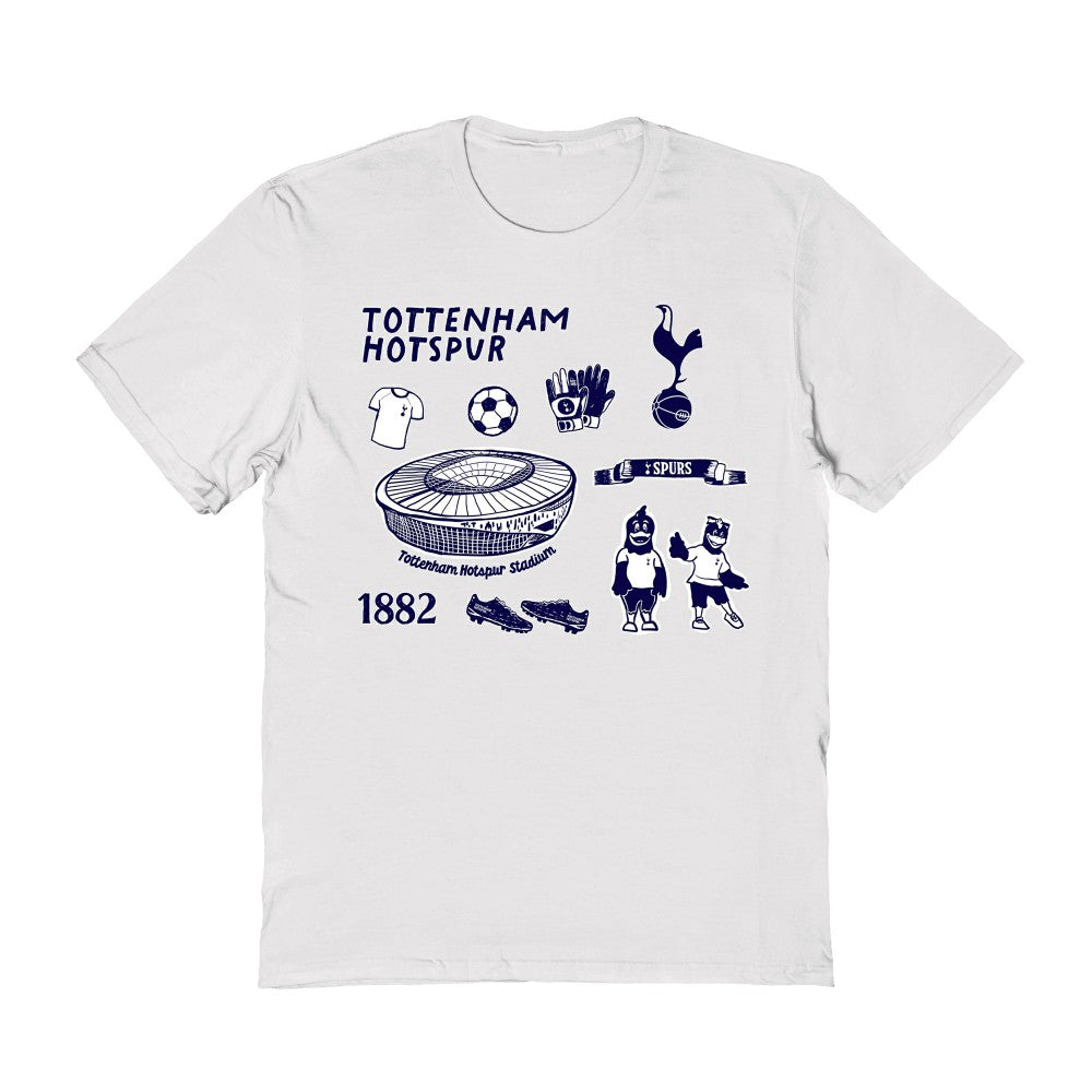Tottenham Hotspur Vive La Fete Women's Impressions Icons T-Shirt White - FIFA World CUP