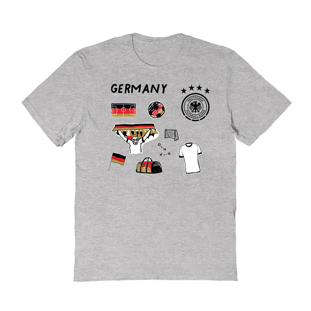 Germany National Team Vive La Fete Women's Impressions Icons T-Shirt Gray - FIFA World CUP
