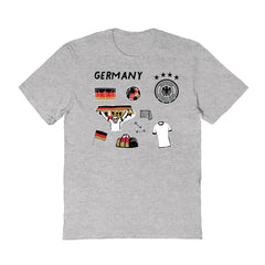 Germany National Team Vive La Fete Women's Impressions Icons T-Shirt Gray - FIFA World CUP