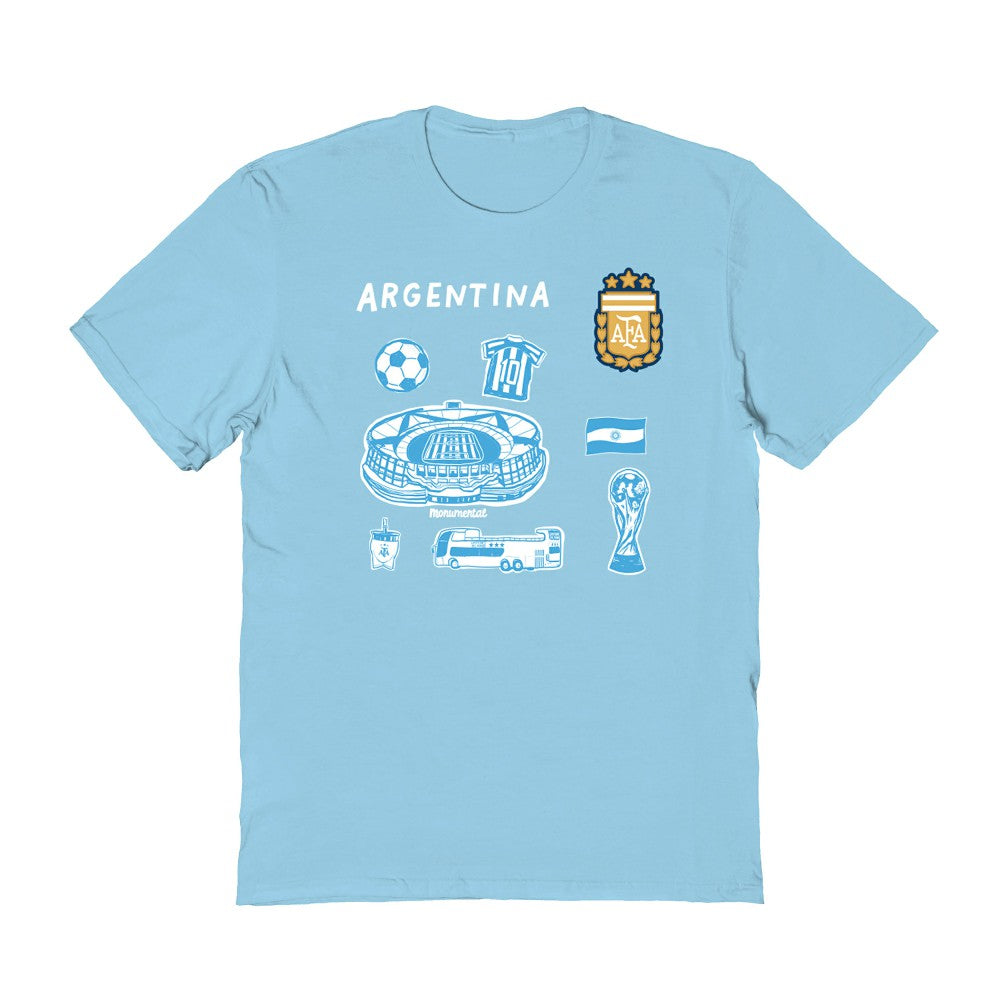 Argentina National Team Vive La Fete Women's Impressions Icons T-Shirt Light Blue - FIFA World CUP