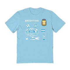 Argentina National Team Vive La Fete Women's Impressions Icons T-Shirt Light Blue - FIFA World CUP
